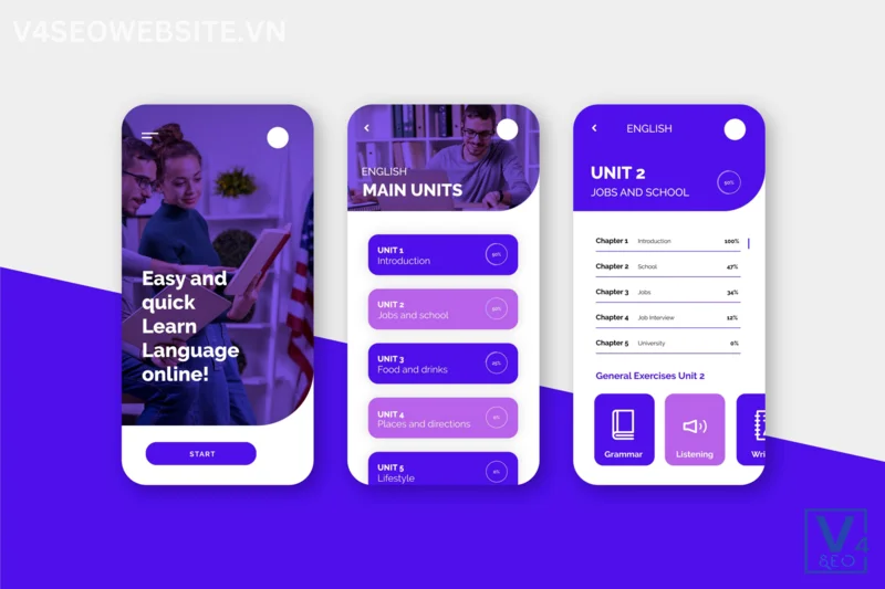 Dịch vụ thiết kế Mobile App theo yêu cầu, uy tín, chất lượng 2 V4SEO luôn có quy trình thiết kế Mobile App đáp ứng đầy đủ yêu cầu của khách hàng