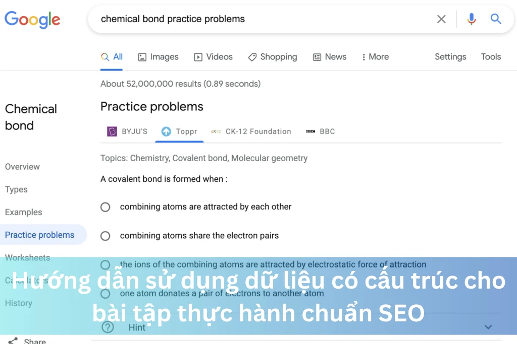 Hướng dẫn sử dụng dữ liệu có cấu trúc cho bài tập thực hành chuẩn SEO 12 Ảnh đại diện của Hướng dẫn sử dụng dữ liệu có cấu trúc cho bài tập thực hành chuẩn SEO
