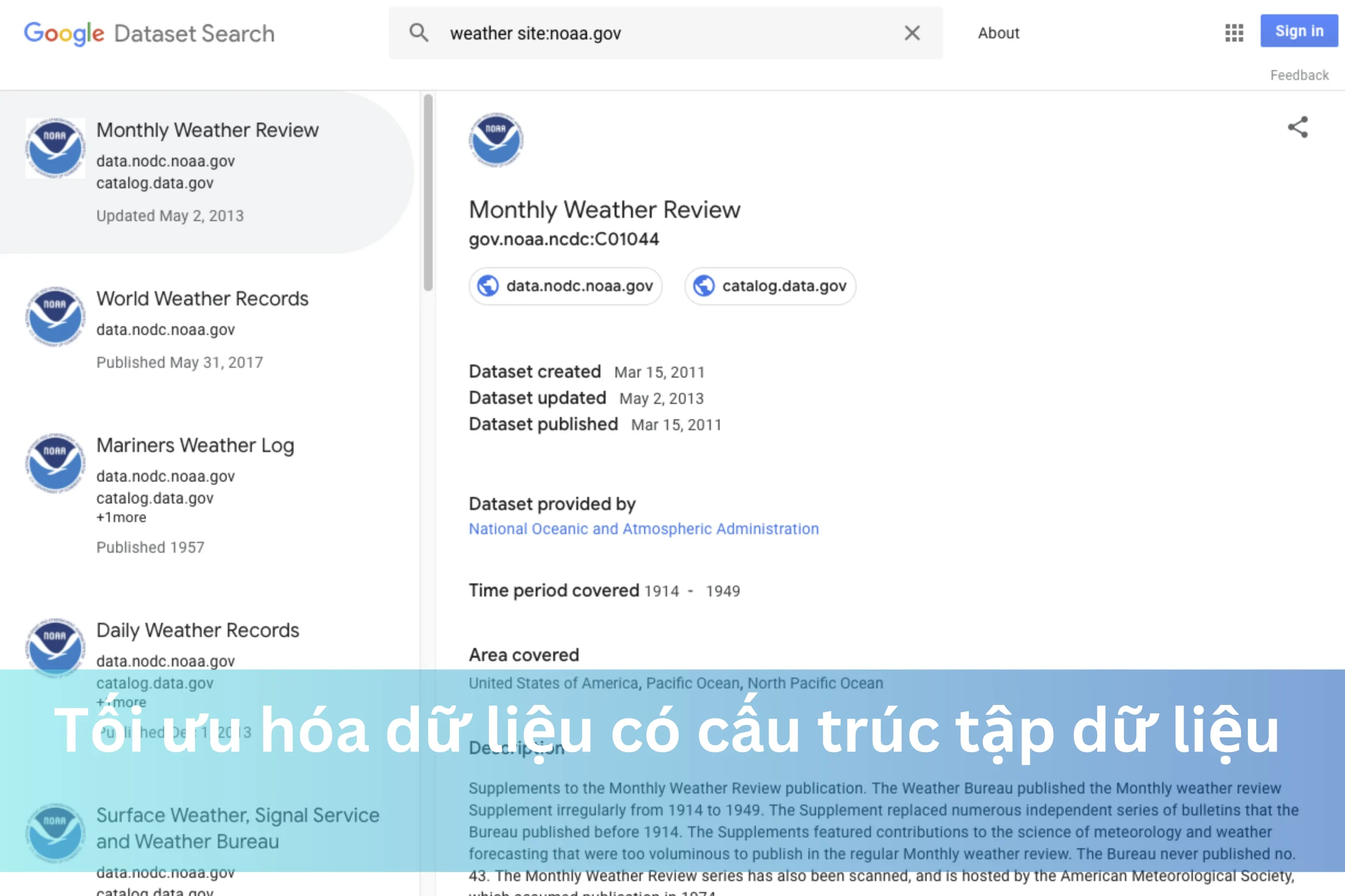 Ảnh đại diện của Tối ưu hóa dữ liệu có cấu trúc tập dữ liệu để nâng cao khả năng phát hiện trên Google