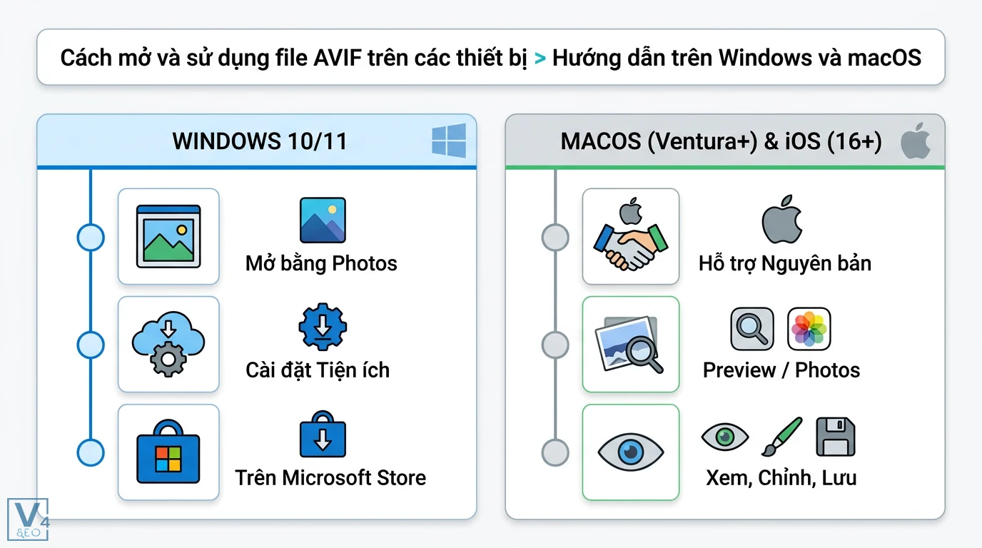 AVIF là gì? Cách mở và so sánh ảnh AVIF với JPEG, WebP mới nhất 2 Cách mở file AVIF bằng Photos trên Windows 10/11 và hỗ trợ xem, chỉnh sửa nguyên bản qua Preview trên macOS Ventura cùng iOS 16