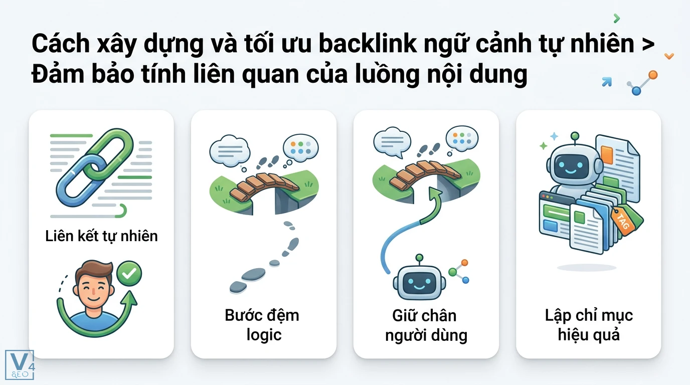 Backlink ngữ cảnh là gì? Cách đặt liên kết tự nhiên chuẩn E-E-A-T 2 Xây dựng backlink ngữ cảnh tự nhiên qua liên kết tự nhiên và bước đệm logic giúp giữ chân người dùng đồng thời tối ưu quá trình lập chỉ mục