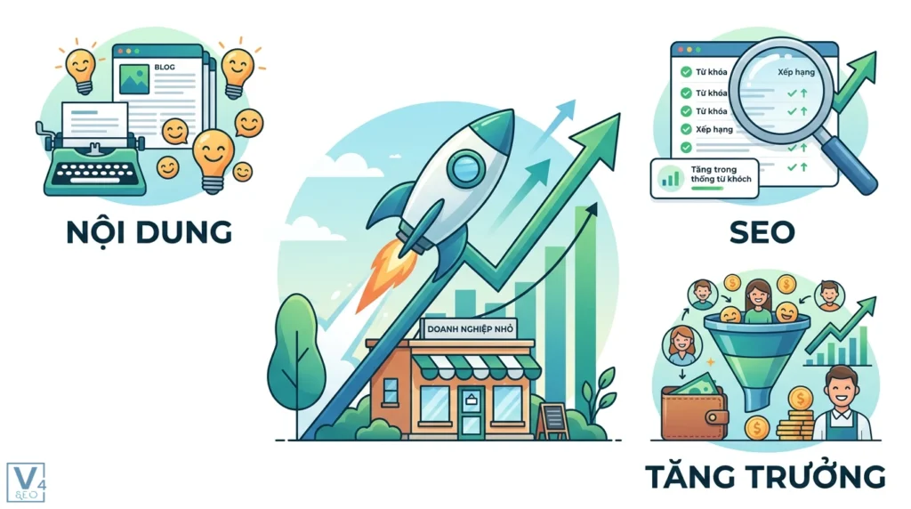 Cách một doanh nghiệp nhỏ tăng trưởng nhanh nhờ Content SEO 12 cach mot doanh nghiep nho tang truong nhanh nho content seo 0