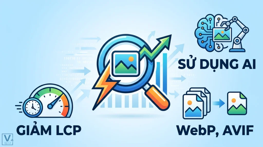 Tối ưu hình ảnh Content SEO 2026: Nâng cao LCP với WebP & AI 2 cach toi uu hinh anh trong bai viet content seo 0