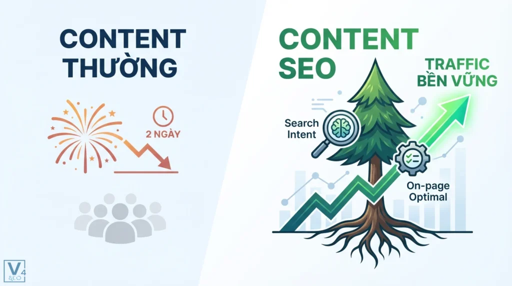 Content SEO & Content thường: Khác biệt cốt lõi tạo traffic bền vững 12 content seo khac gi voi content thong thuong 0