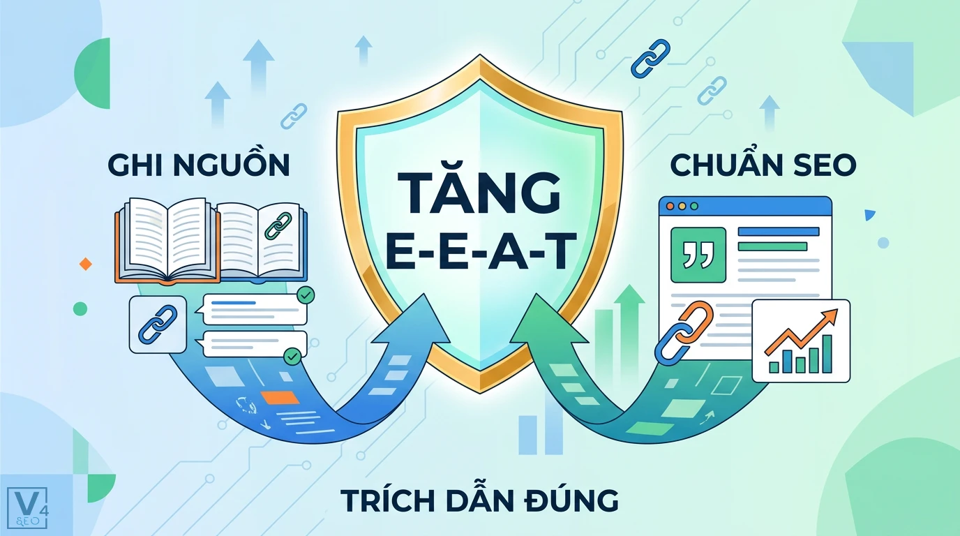Cách ghi nguồn & trích dẫn đúng chuẩn SEO để tăng uy tín E-E-A-T 1 Trích dẫn nguồn chuẩn SEO giúp nâng cao độ tin cậy E-E-A-T, làm rõ ngữ cảnh, bảo vệ bản quyền, tránh án phạt và đảm bảo tính minh bạch dữ liệu