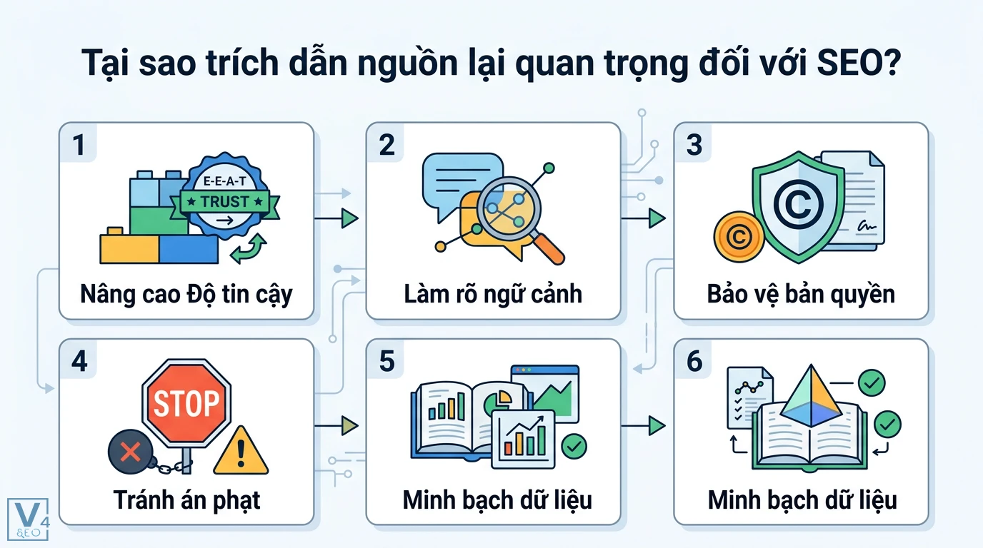 Cách ghi nguồn & trích dẫn đúng chuẩn SEO để tăng uy tín E-E-A-T 3 Sử dụng thẻ blockquote chuẩn SEO với thuộc tính cite và CSS giúp Googlebot nhận diện trích dẫn và bỏ qua đánh giá lỗi trùng lặp nội dung