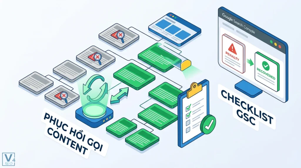 Quy trình rollback content khi bị Google phạt: Checklist phục hồi 3 khoi phuc noi dung website go bo an phat google hieu qua 0