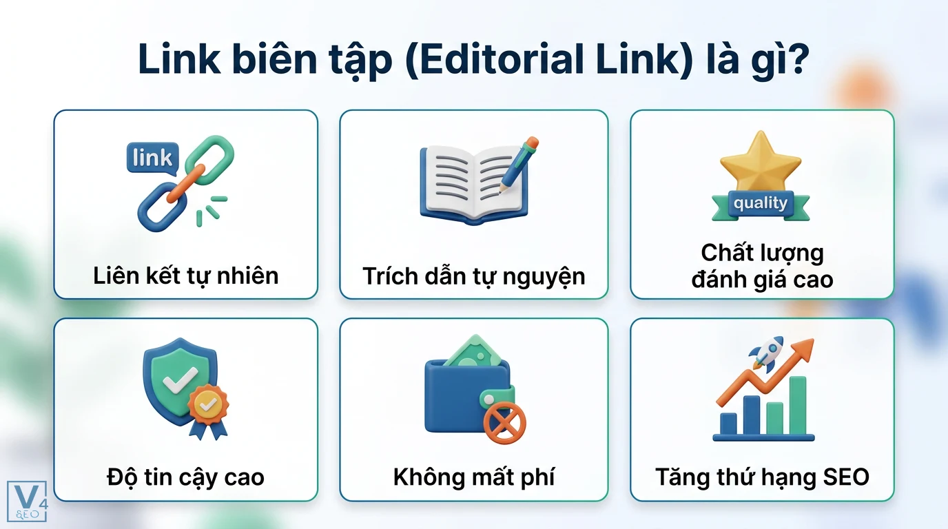 Link biên tập là gì? Giải mã vai trò của Editorial Link trong SEO 1 Link biên tập Editorial Link là liên kết tự nhiên trích dẫn tự nguyện có chất lượng và độ tin cậy cao giúp tăng thứ hạng SEO không mất phí