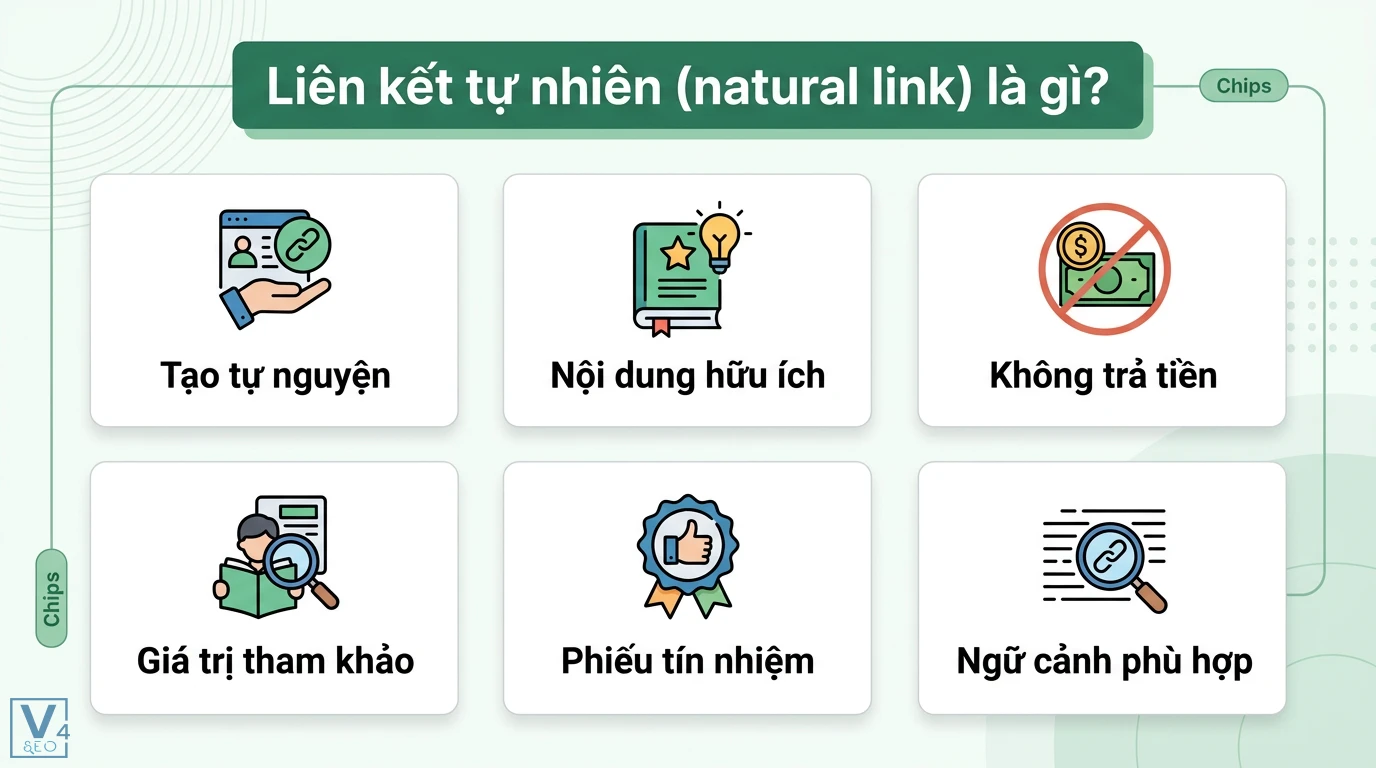 Link tự nhiên là gì? Cách xây dựng backlink sạch chuẩn Google 2026 1 Liên kết tự nhiên tạo tự nguyện từ nội dung hữu ích không trả tiền là phiếu tín nhiệm và giá trị tham khảo trong ngữ cảnh phù hợp