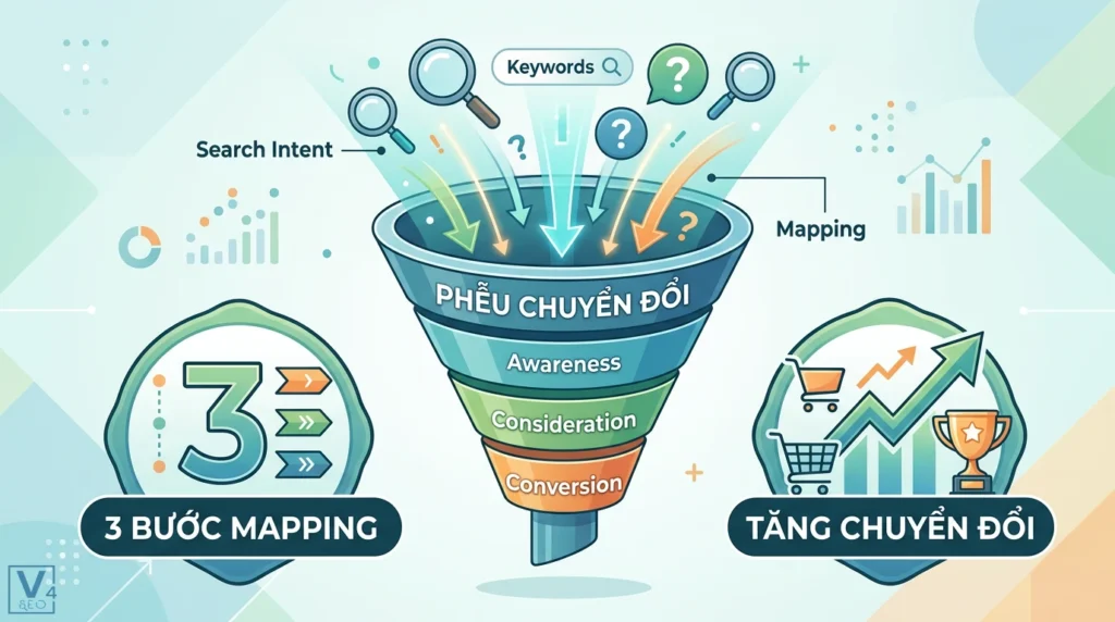 Mapping Intent → Funnel: phương pháp 3 bước tối ưu chuyển đổi 10 mapping intent funnel phuong phap 3 buoc 0
