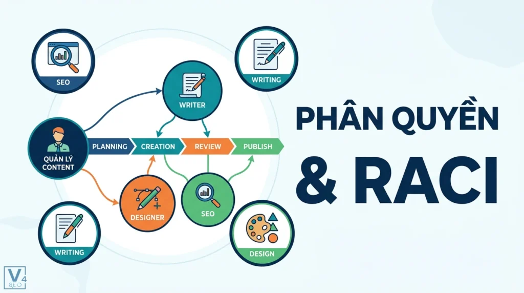 Phân quyền & RACI cho nhóm Content lớn: Quy trình và mẫu thực tế 15 phan quyen raci hieu qua chia khoa quan ly nhom content lon vung manh 0