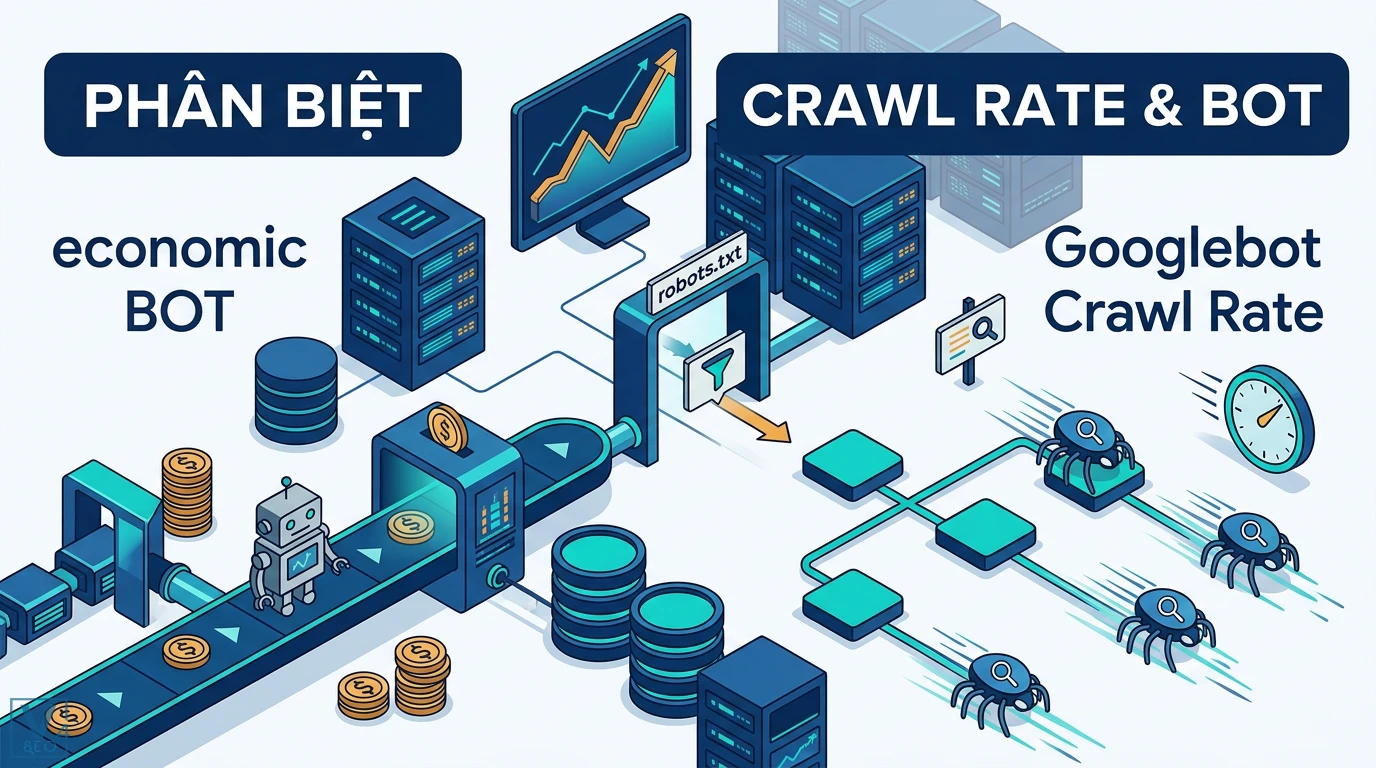 Tần suất bot là gì? Phân biệt BOT kinh tế và Crawl Rate Googlebot 1 Tần suất bot (Crawl rate) tối ưu số lượng yêu cầu giúp bảo vệ máy chủ, lập chỉ mục nhanh, đảm bảo nội dung tươi mới và tín hiệu kỹ thuật tốt
