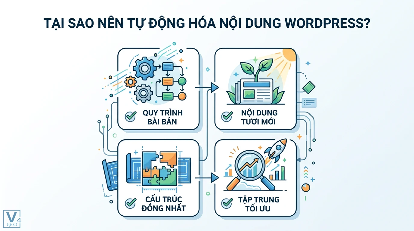 Tự động hoá nội dung với Zapier/Make cho WordPress: Hướng dẫn AI 3 Kết nối API AI tạo nội dung tự động gồm chuyển từ khóa, cấu hình prompt chuyên gia SEO, phân bổ từ khóa và xuất bản định dạng HTML