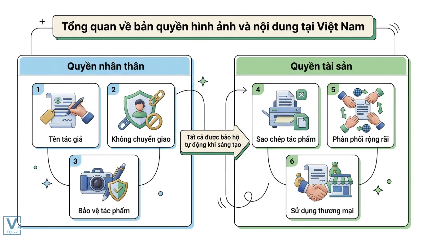 Bản quyền hình ảnh & nội dung – hướng dẫn tuân thủ cho creator 3 Tuân thủ bản quyền khi dùng tài nguyên miễn phí bản quyền qua kiểm tra giấy phép CC, Model Release, bộ lọc tìm kiếm và chọn nền tảng uy tín