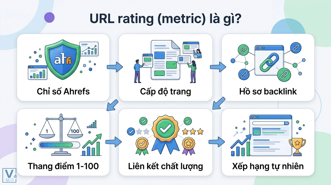 URL rating (metric) là gì? Cách tăng UR và phân biệt với DR Ahrefs 1 URL rating UR từ Ahrefs đánh giá hồ sơ backlink cấp độ trang trên thang điểm 1-100 giúp tối ưu thứ hạng tìm kiếm tự nhiên trên Google