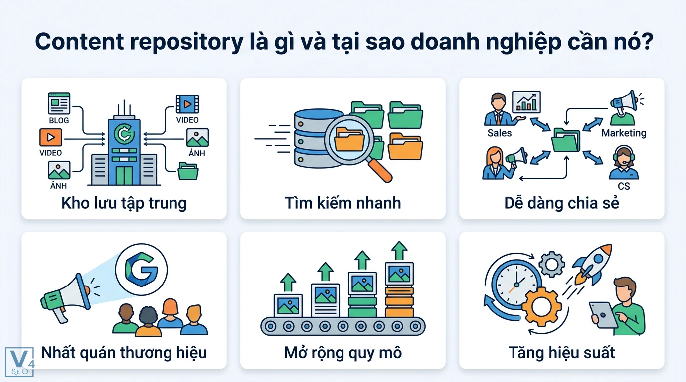 Cách xây dựng hệ thống thư viện nội dung (Content Repository) 5 Sai lầm vận hành thư viện nội dung do lạm dụng thẻ tag, bỏ qua lưu trữ tài liệu cũ và thiếu người chịu trách nhiệm quản trị hệ thống