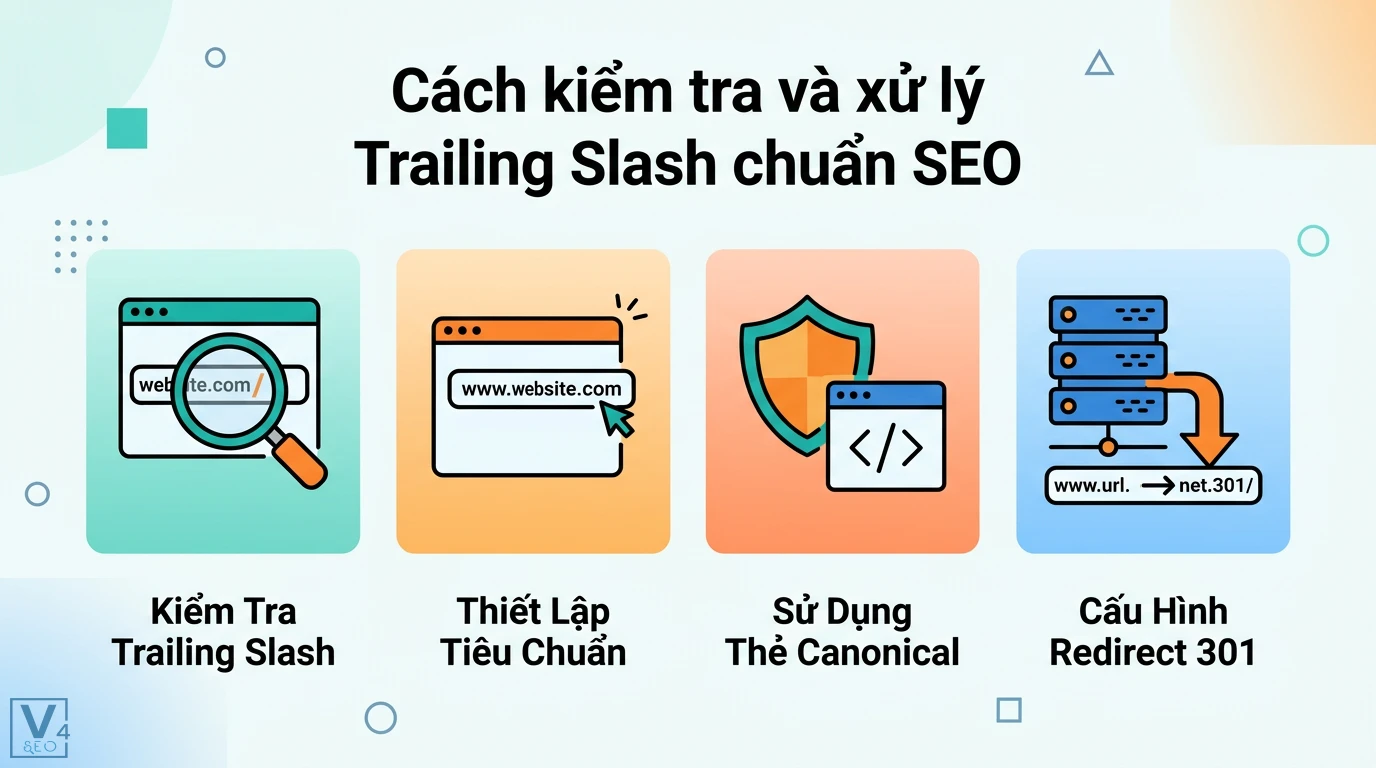 Dấu / cuối URL là gì? Cách tối ưu Trailing Slash chuẩn SEO 2 Kiểm tra và xử lý Trailing Slash chuẩn SEO qua việc thiết lập tiêu chuẩn, sử dụng thẻ Canonical và cấu hình Redirect 301 cho hệ thống website