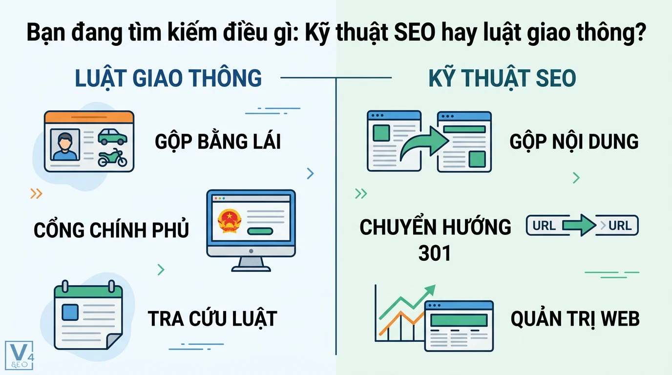 Giải mã gộp bằng 301 là gì: Kỹ thuật SEO hay luật bằng lái mới? 1 Phân biệt tra cứu luật gộp bằng lái xe và kỹ thuật gộp nội dung website bằng chuyển hướng 301 dành cho người làm SEO chuyên nghiệp