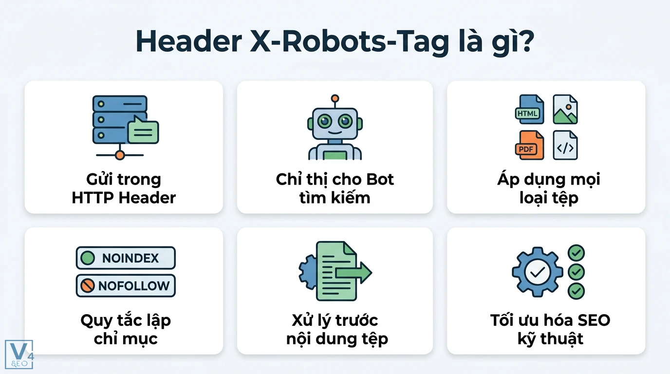 Header X-Robots-Tag là gì? Cách cấu hình trên Apache và NGINX 3 Quy trình cấu hình X-Robots-Tag trên NGINX gồm tìm tệp cấu hình, thêm location, chèn add_header, kiểm tra cú pháp và khởi động lại máy chủ