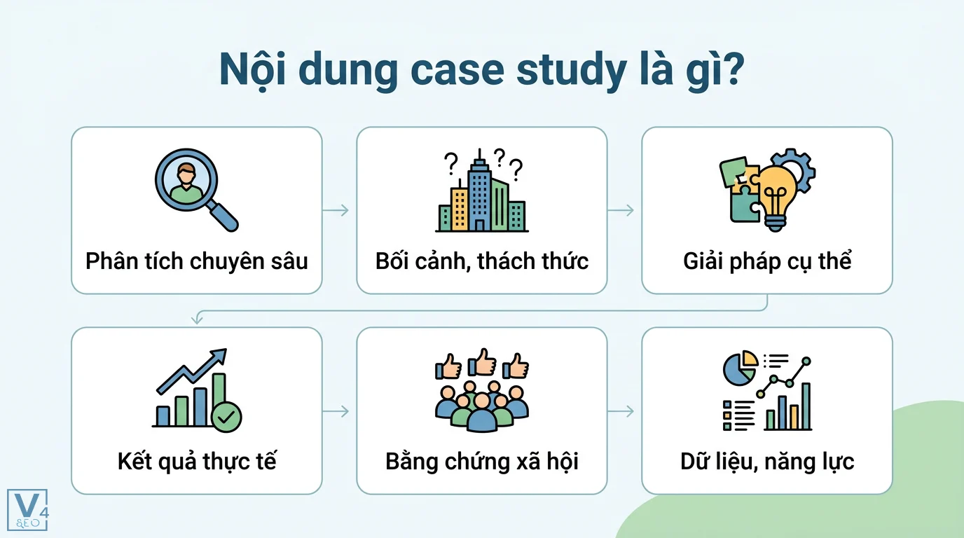 Nội dung case study là gì? Quy trình triển khai và mẫu thực chiến 2 Cấu trúc bài viết case study theo STAR gồm mô tả khó khăn, xác định mục tiêu cần đạt, thực thi giải pháp và trình bày kết quả ấn tượng