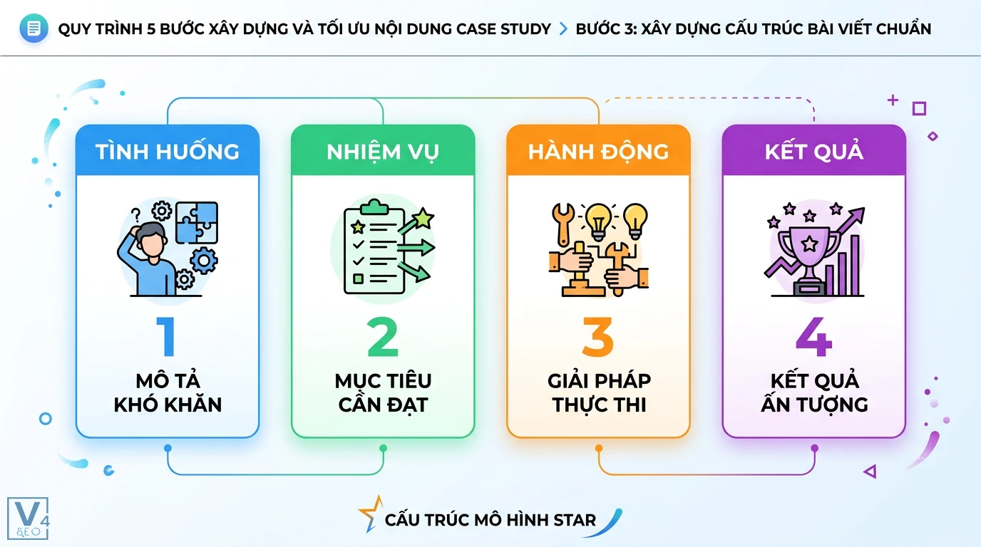 Nội dung case study là gì? Quy trình triển khai và mẫu thực chiến 3 Checklist nội dung case study gồm tiêu đề rõ ràng, phần mở đầu tốt, số liệu nổi bật và lời kêu gọi hành động để tối ưu hiệu quả bài viết