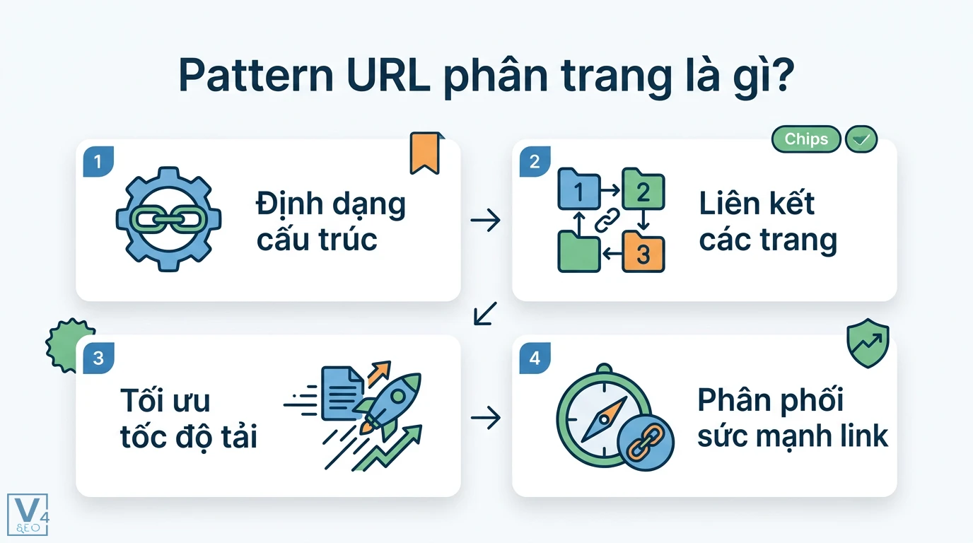 Pattern URL phân trang là gì? So sánh tham số và đường dẫn SEO 1 Pattern URL phân trang định dạng cấu trúc và liên kết các trang giúp tối ưu tốc độ tải cùng khả năng phân phối sức mạnh liên kết chuẩn SEO