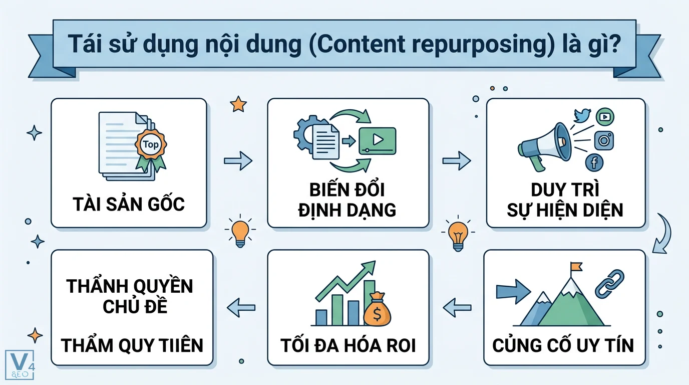 Tái sử dụng nội dung là gì? Quy trình 6 bước và Case Study thực tế 2 Chuyển đổi định dạng nội dung qua các bước phân tích nền tảng, tùy chỉnh cho LinkedIn và cắt gọt cho TikTok nhằm tương thích văn hóa