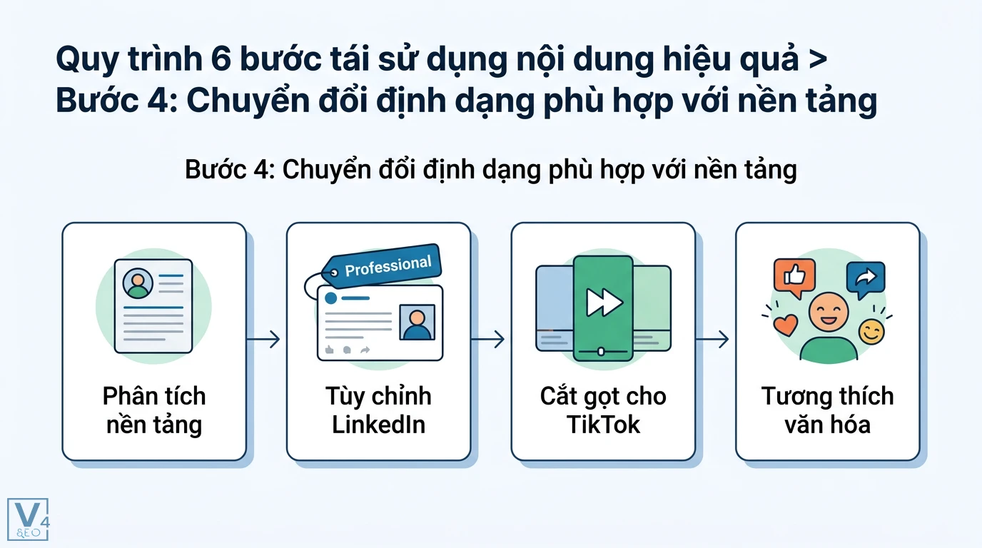 Tái sử dụng nội dung là gì? Quy trình 6 bước và Case Study thực tế 3 Checklist tái sử dụng nội dung chuẩn SEO gồm xác định mục tiêu, kiểm tra số liệu, tối ưu hóa SEO, CTA rõ ràng và liên kết nội bộ