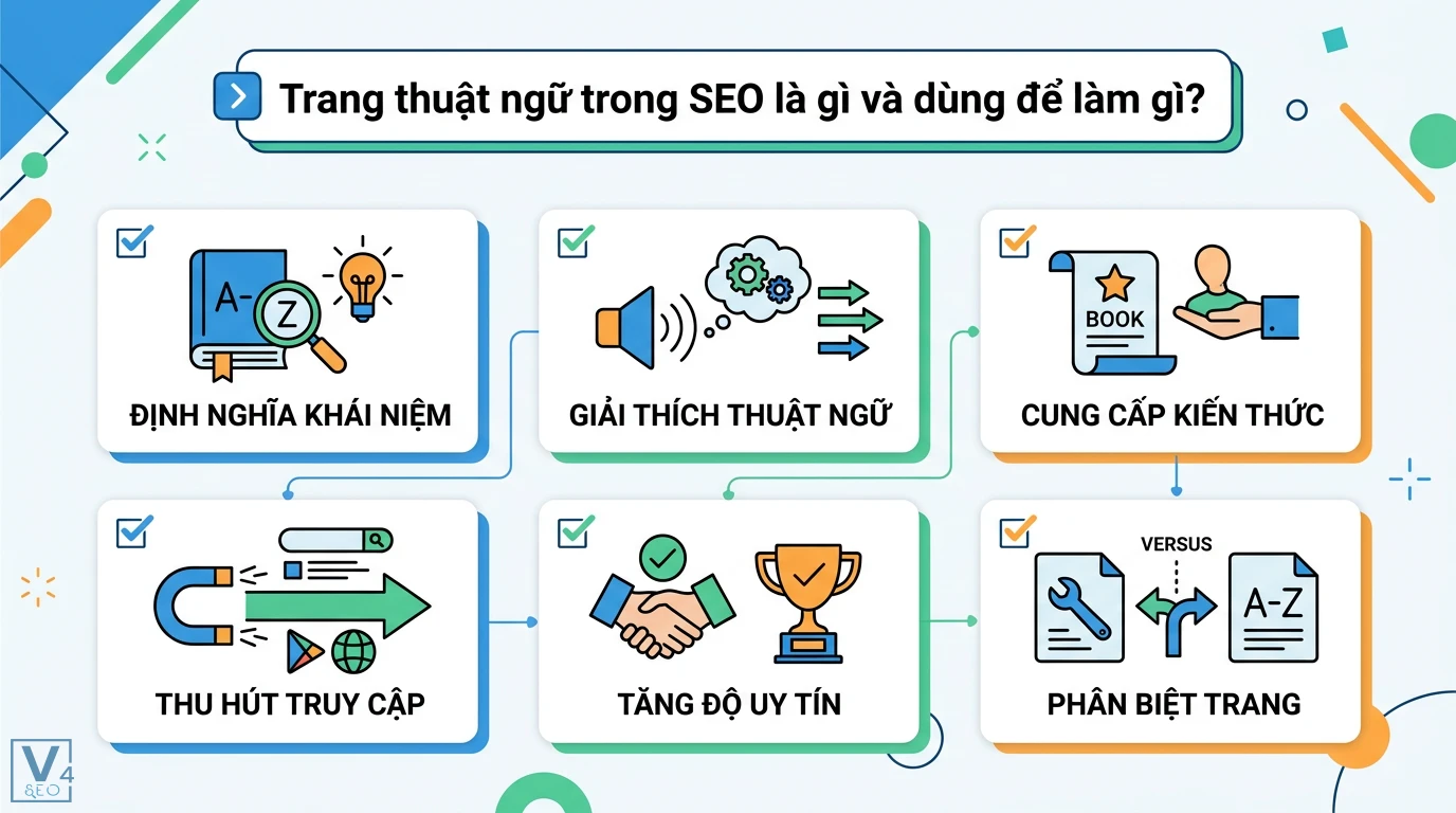 Trang thuật ngữ là gì? Cách nhận biết và phân loại trạng ngữ 1 Trang thuật ngữ trong SEO giúp định nghĩa khái niệm, giải thích thuật ngữ, cung cấp kiến thức, thu hút truy cập và phân biệt các loại trang