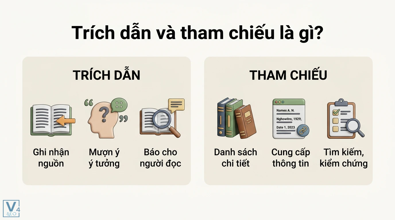 Trích dẫn & tham chiếu là gì? Cách tránh đạo văn chuẩn APA 7th 1 Trích dẫn và tham chiếu giúp ghi nhận nguồn, mượn ý tưởng và cung cấp danh sách chi tiết để người đọc tìm kiếm, kiểm chứng thông tin khoa học