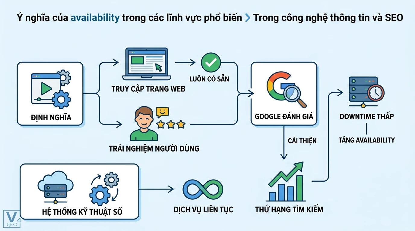 Availability là gì? Giải mã tính sẵn sàng trong đa dạng ngành nghề 2 Availability trong SEO giúp website luôn có sẵn và giảm downtime nhằm tối ưu trải nghiệm người dùng và nâng cao thứ hạng tìm kiếm