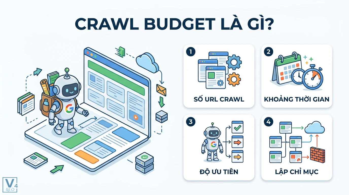 Crawl budget là gì? Hướng dẫn tối ưu ngân sách thu thập thực chiến 1 Crawl budget mô tả số lượng URL Googlebot thu thập dữ liệu trong một khoảng thời gian dựa trên độ ưu tiên và khả năng lập chỉ mục website
