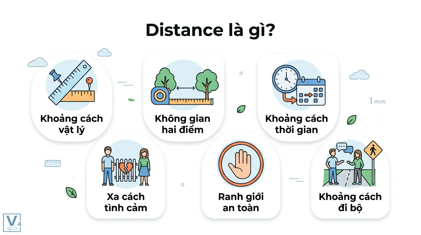 Distance/proximity là gì? Phân biệt cách dùng và ứng dụng RFID 1 Distance là gì và ý nghĩa của khoảng cách vật lý, không gian hai điểm, khoảng cách thời gian, xa cách tình cảm, ranh giới an toàn và đi bộ