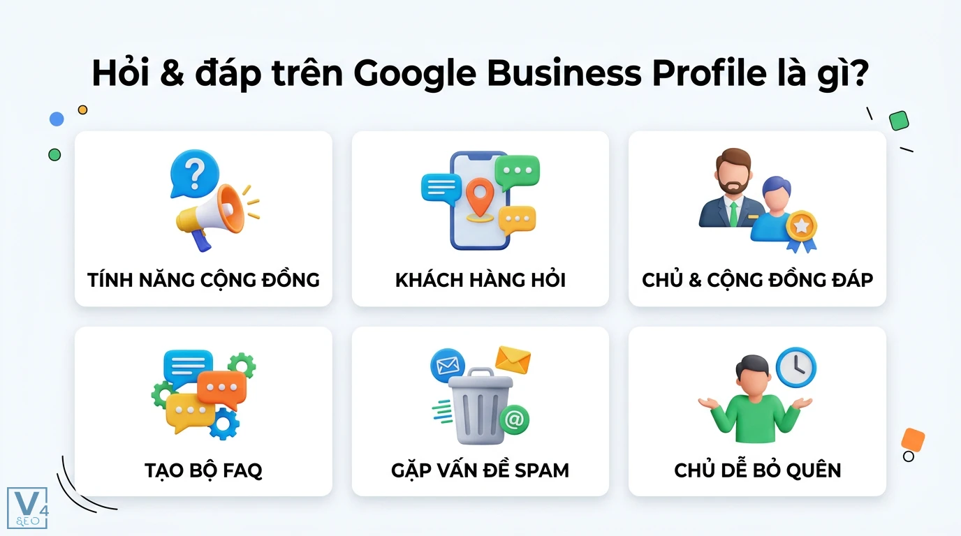 Hỏi & đáp trên GBP là gì? Cách tối ưu Local SEO với Ask Maps mới 1 Hỏi & đáp trên Google Business Profile giúp khách hàng tương tác và tạo bộ FAQ nhưng thường gặp thách thức về spam hoặc thiếu phản hồi