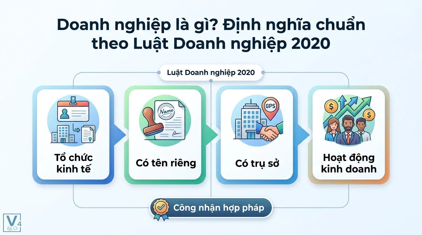 Mô tả doanh nghiệp là gì? Theo Luật 2020 và cách chọn loại hình 1 Doanh nghiệp là tổ chức kinh tế có tên riêng, trụ sở, hoạt động kinh doanh và được công nhận hợp pháp theo Luật Doanh nghiệp 2020