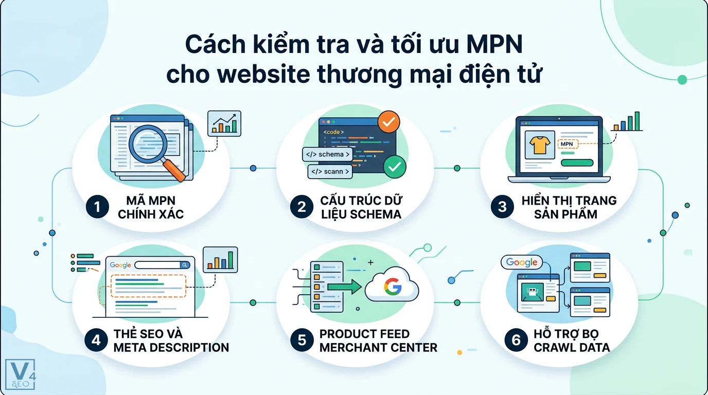 MPN là gì? Giải mã ý nghĩa trong vi sinh và chuỗi cung ứng 3 Quy trình tối ưu mã MPN cho website thương mại điện tử gồm xác minh mã chính xác, cấu trúc Schema, thẻ SEO và đồng bộ Google Merchant Center
