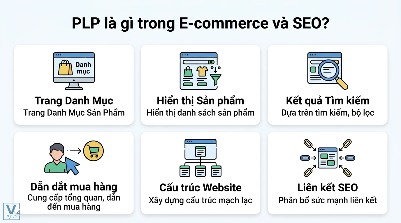 Phân trang PLP là gì? Cách tối ưu Product Listing Page chuẩn SEO 1 PLP trang danh mục sản phẩm hiển thị danh sách theo bộ lọc, dẫn dắt mua hàng, tối ưu cấu trúc website và phân bổ sức mạnh liên kết SEO
