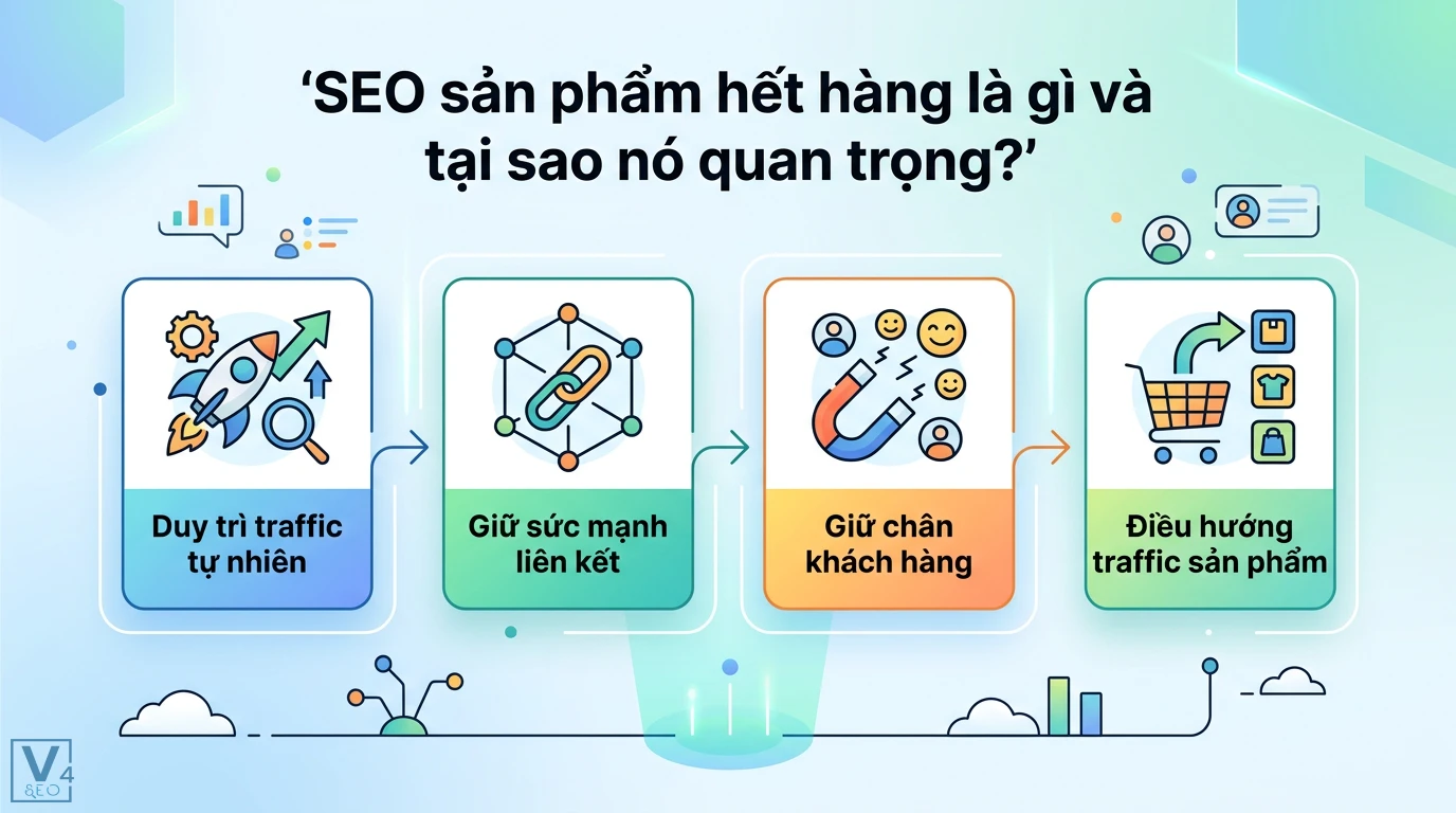 SEO sản phẩm hết hàng là gì? Cách xử lý giữ hạng và tăng doanh số 1 SEO sản phẩm hết hàng giúp duy trì traffic tự nhiên, giữ sức mạnh liên kết, giữ chân khách hàng và điều hướng traffic sản phẩm hiệu quả