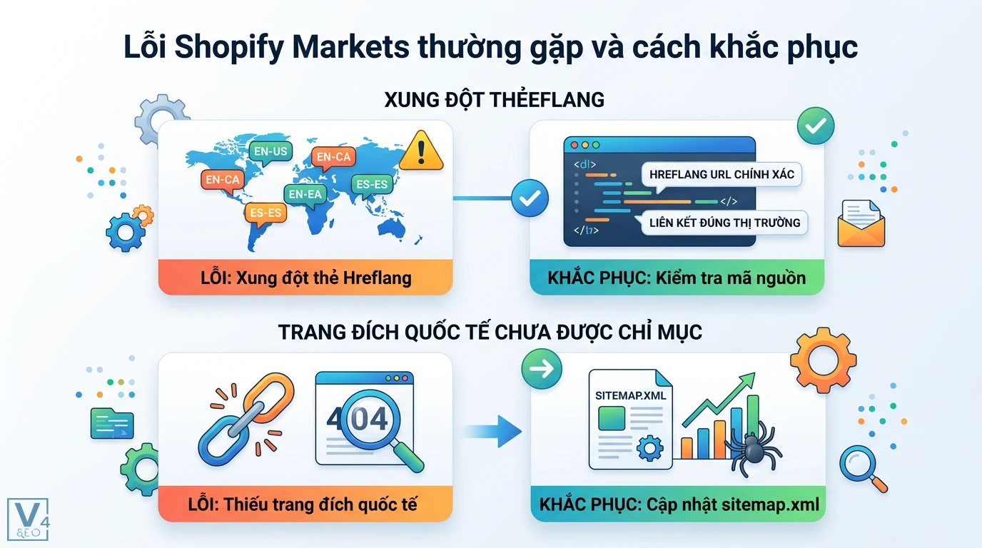 Shopify Markets là gì? Cách tối ưu chuyển đổi khi bán quốc tế 2 Khắc phục lỗi xung đột thẻ hreflang bằng kiểm tra mã nguồn và cập nhật sitemap.xml để tăng chỉ mục trang đích quốc tế trên Shopify Markets