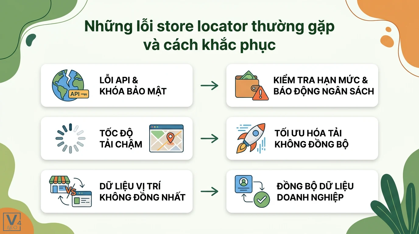 Store locator là gì? Cách tối ưu Local SEO và tăng tỷ lệ chuyển đổi 3 Giải pháp khắc phục lỗi store locator về API, tốc độ tải trang và đồng bộ dữ liệu doanh nghiệp nhằm tối ưu hóa Google Local Pack