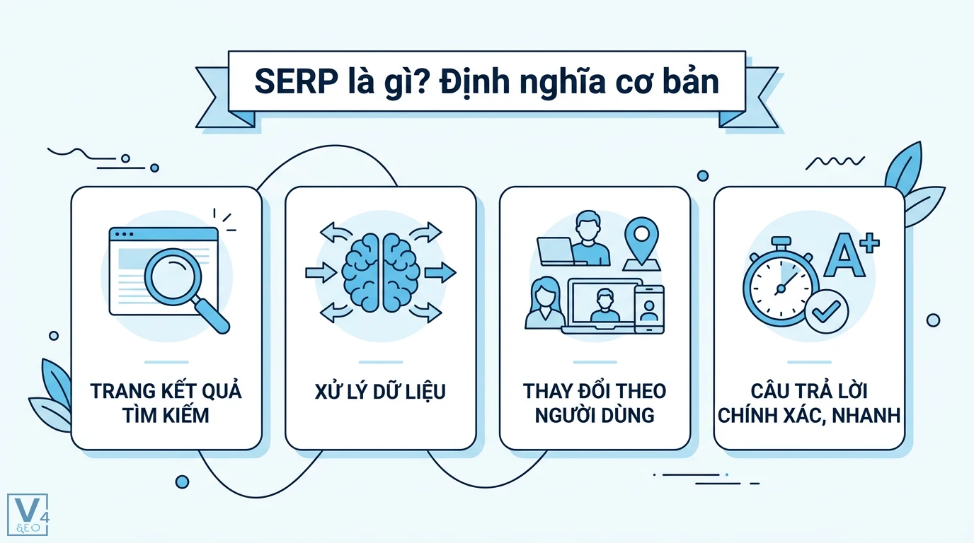 Tính năng SERP là gì? Hướng dẫn tối ưu Schema để tăng CTR vượt trội 1 SERP là trang kết quả tìm kiếm thực hiện xử lý dữ liệu để thay đổi theo người dùng và cung cấp câu trả lời chính xác nhanh chóng nhất