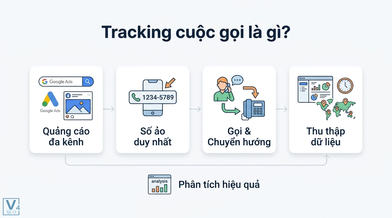 Tracking cuộc gọi là gì? Giải pháp Marketing hay cuộc gọi lừa đảo? 1 Tracking cuộc gọi từ quảng cáo đa kênh qua số điện thoại ảo giúp chuyển hướng, thu thập dữ liệu và phân tích hiệu quả marketing