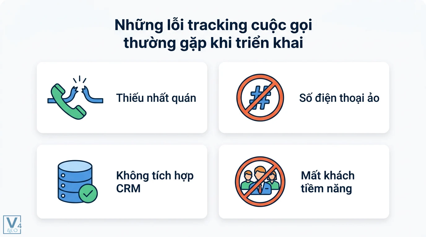 Tracking cuộc gọi là gì? Giải pháp Marketing hay cuộc gọi lừa đảo? 3 Lỗi tracking cuộc gọi thường gặp như thiếu nhất quán dữ liệu, lạm dụng số điện thoại ảo và không tích hợp CRM gây mất khách hàng tiềm năng
