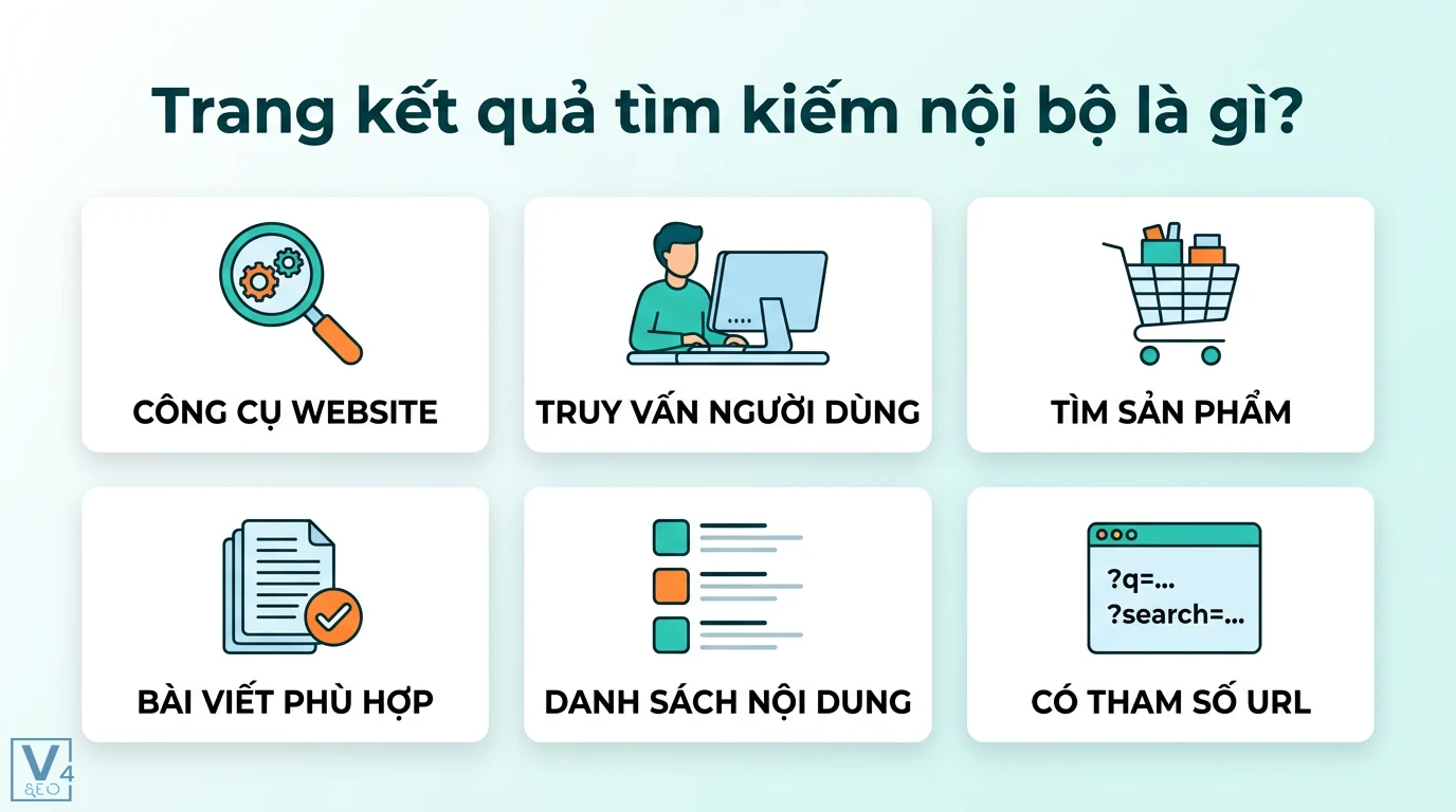Trang kết quả tìm kiếm nội bộ là gì? Phân biệt với Internal Link 1 Trang kết quả tìm kiếm nội bộ hiển thị danh sách sản phẩm và bài viết từ truy vấn người dùng đi kèm các tham số URL như q hoặc search