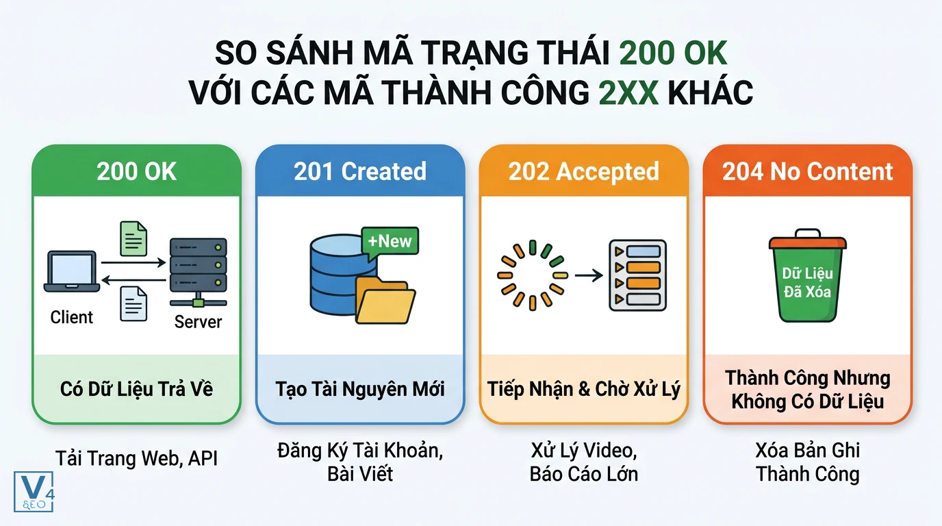 so-sanh-ma-trang-thai-200-ok-va-2xx Bảng phân biệt mã 200 OK là gì và các mã phản hồi thành công 2xx khác như 201, 202, 204.