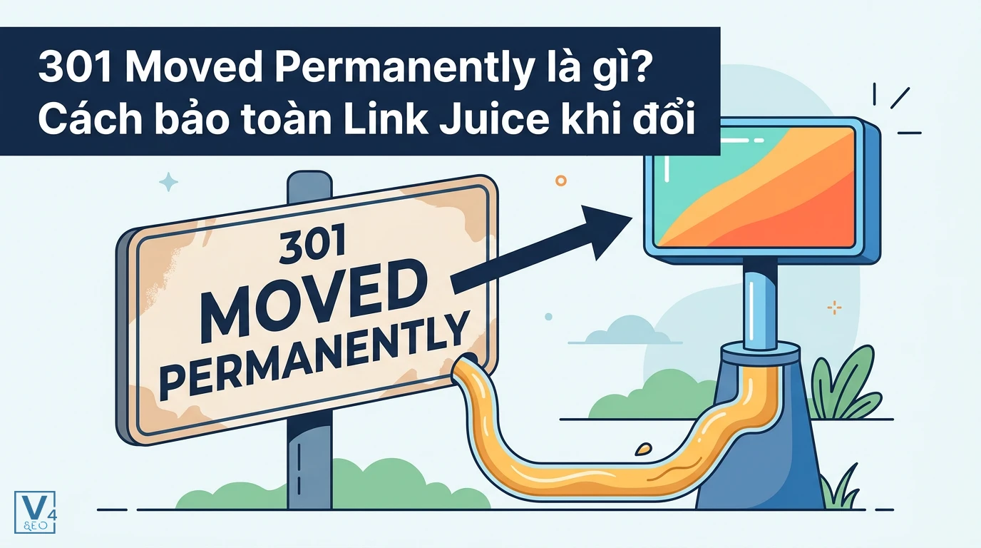 Mô hình chuyển hướng 301 Moved Permanently giúp truyền và bảo toàn dòng sức mạnh Link Juice sang URL mới