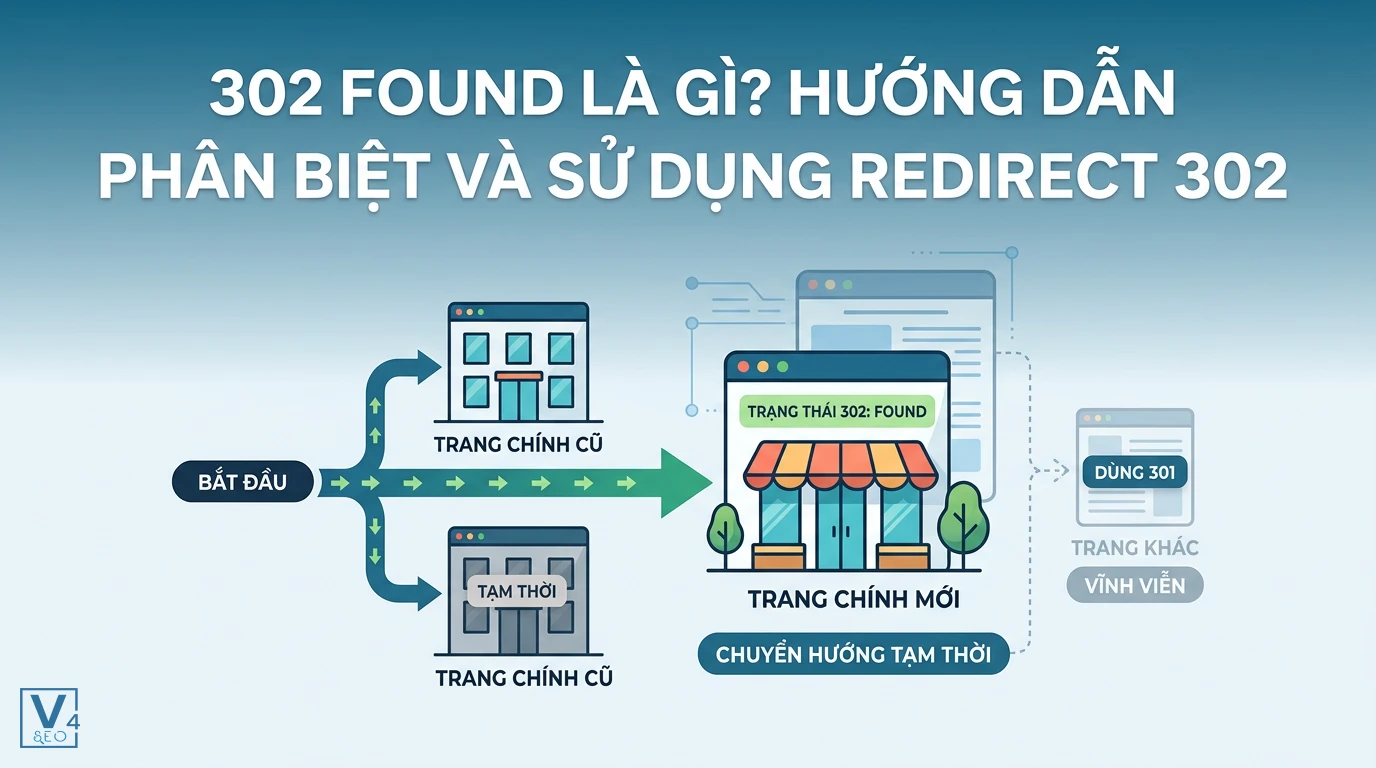 Mô hình hoạt động của mã trạng thái 302 Found giúp chuyển hướng tạm thời người dùng sang trang web mới.