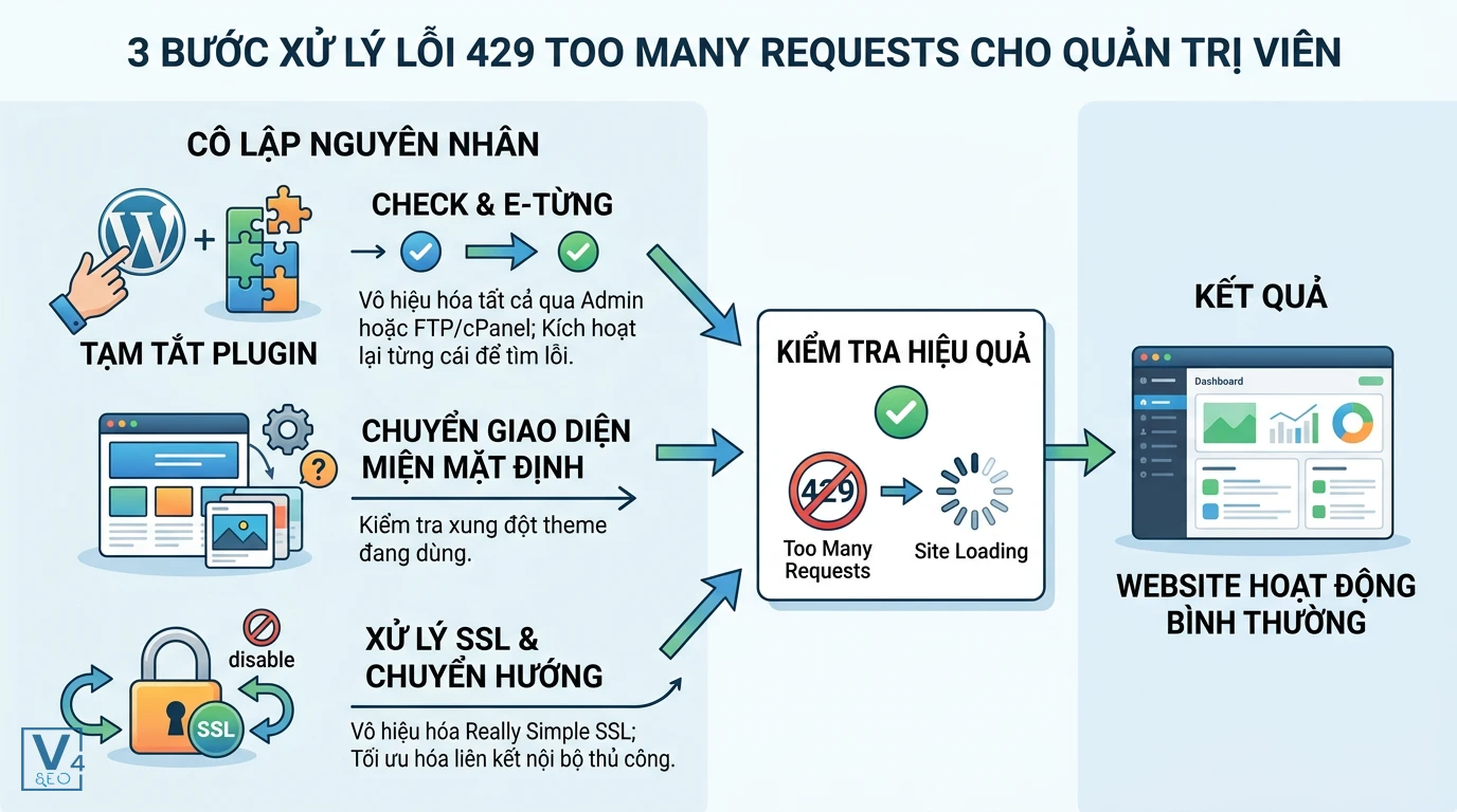 quy-trinh-sua-loi-429-cho-admin Sơ đồ 3 bước khắc phục lỗi 429 Too Many Requests cho quản trị viên bằng cách xử lý plugin, theme và cấu hình SSL.