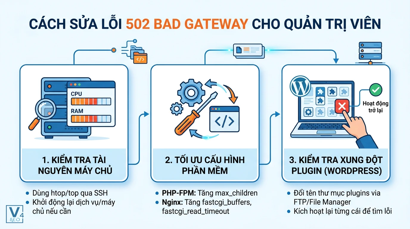 quy-trinh-sua-loi-502-cho-admin Quy trình 3 bước khắc phục lỗi 502 Bad Gateway dành cho quản trị viên hệ thống và website.