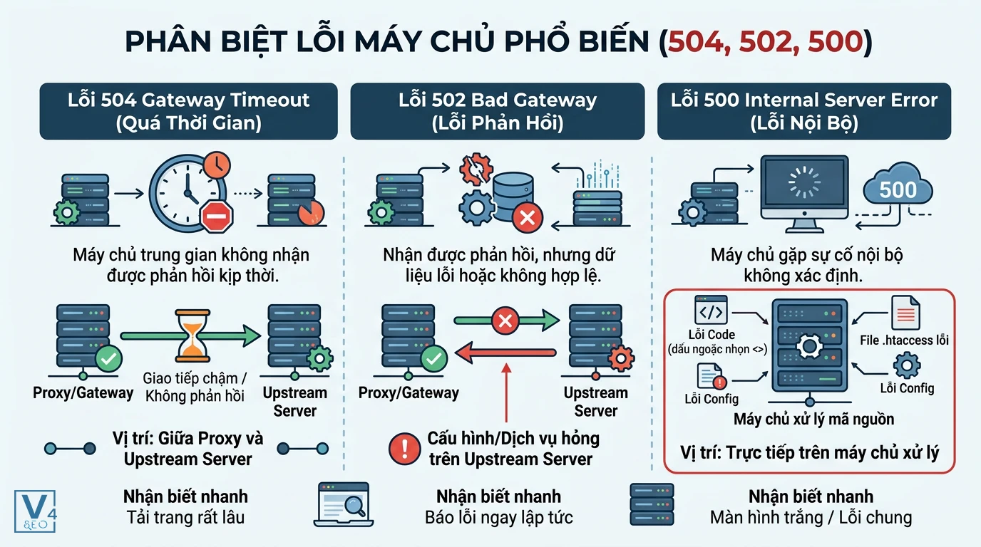 phan-biet-loi-504-502-500 Bảng so sánh cơ chế hoạt động và cách nhận biết các lỗi máy chủ phổ biến 504 Gateway Timeout, 502 và 500.